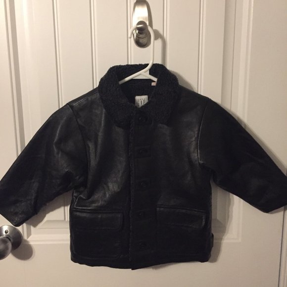 Vintage 90's Gap Genuine Leather Coat Size 3 - Picture 1 of 9